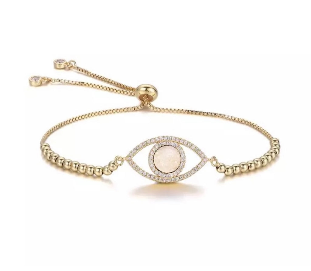 “Ojo Brillante” bracelet, white