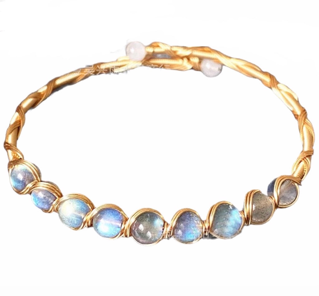 “Bright all around” moonstone crystal bracelet