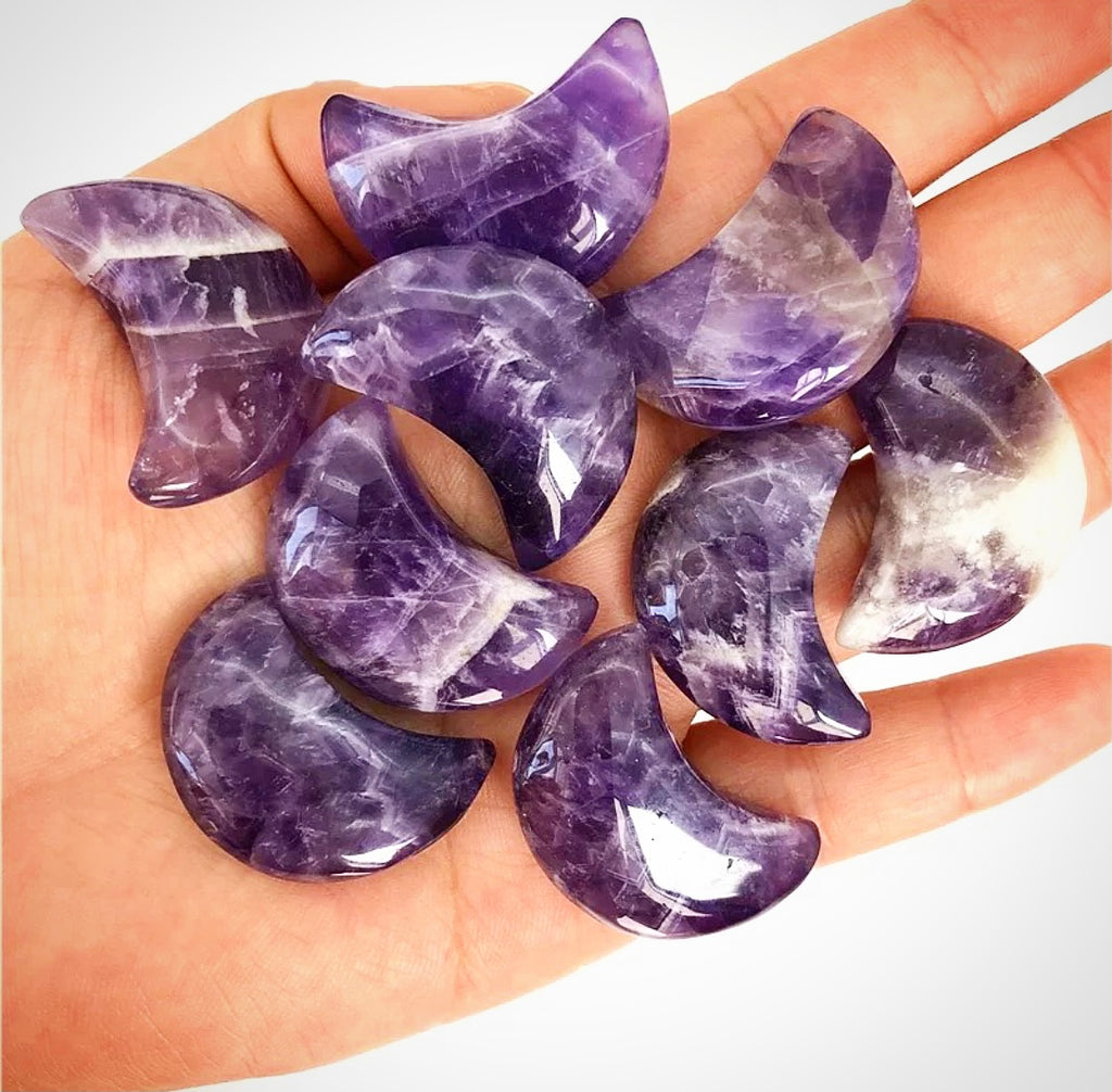 Purple Amethyst Moon Crystal